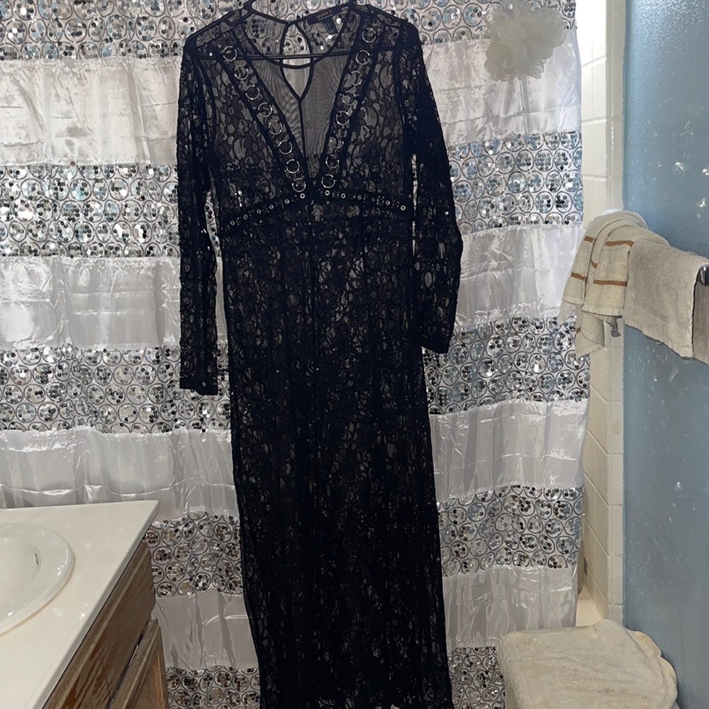 Gothic see through lace dress open to offers